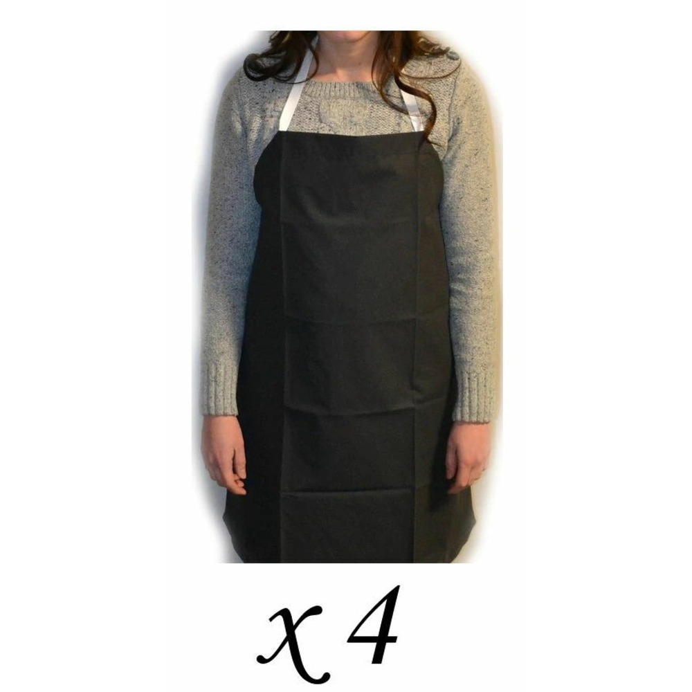 4 Eisco Rubber Apron Bibs - Waterproof & Chemical Resistant - Size Small 24"x30"